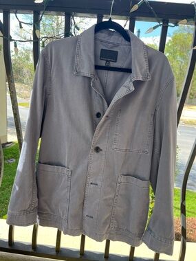 Banana Republic Men's Light Gray Utility/Chore Shirt Jacket